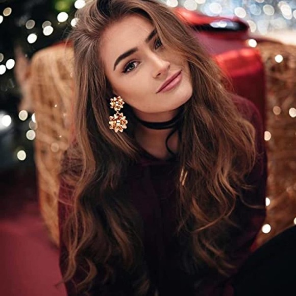 2/$20 SILVER Double Bows Earrings Christmas Bow Studs Holiday Earring - Picture 5 of 12